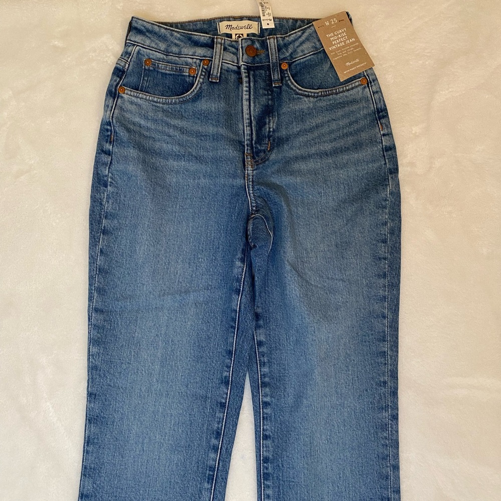 NWT! Madewell The Curvy Mid-Rise Perfect Vintage Jean Size 25 - Picture 7 of 13